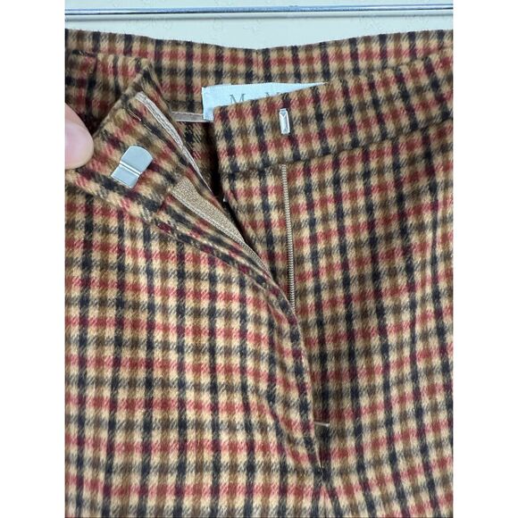 MaxMara Wool Angora Plaid Trousers - Picture 5 of 8